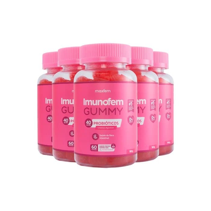 Kit 5 Gummy Maxfem – 40 Bilhôes de Probióticos em Gummy