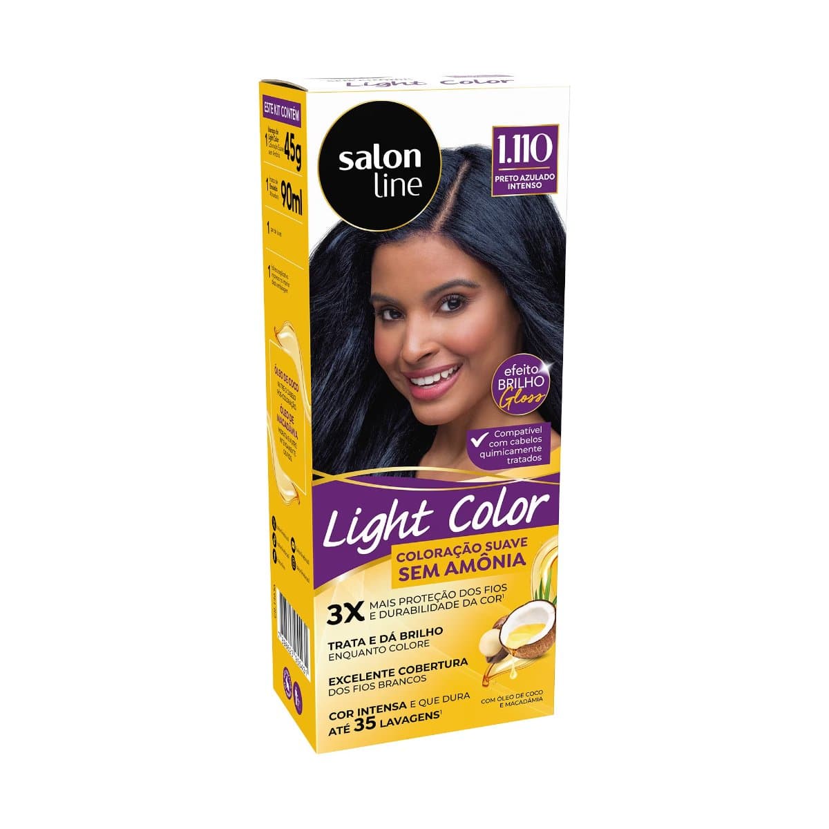 Coloração suave Light Color 1.110 Preto Azulado Intenso Salon Line