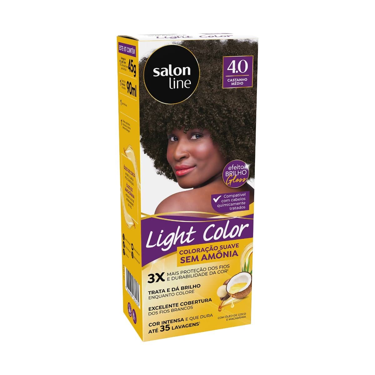 Coloração suave Light Color 4.0 Castanho Médio Salon Line
