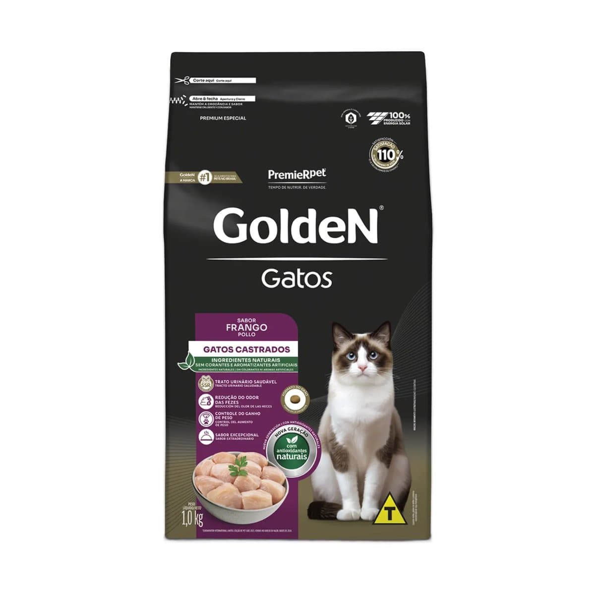 Ração Golden Gatos Castrados Frango 1kg