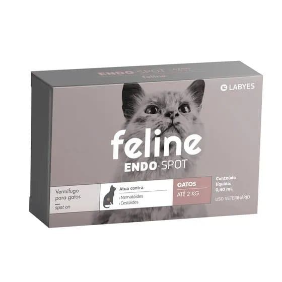 Vermífugo Feline Endospot até 2kg Labyes pipeta de 0,4 ml