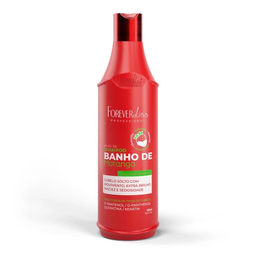 Shampoo Banho de Verniz Morango 500ml - Forever Liss