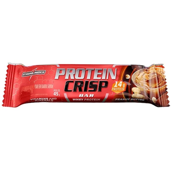 Barra de Proteína Integralmédica Protein Crisp Bar - 1 Unidade de 45g - Manteiga de Amendoim