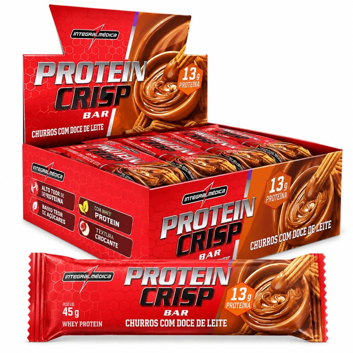 Protein Crisp Bar 12 und - barra de proteína Integralmedica
