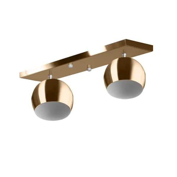 Lustre Plafon Bola 15 Cm Retangular Duplo New Cobre