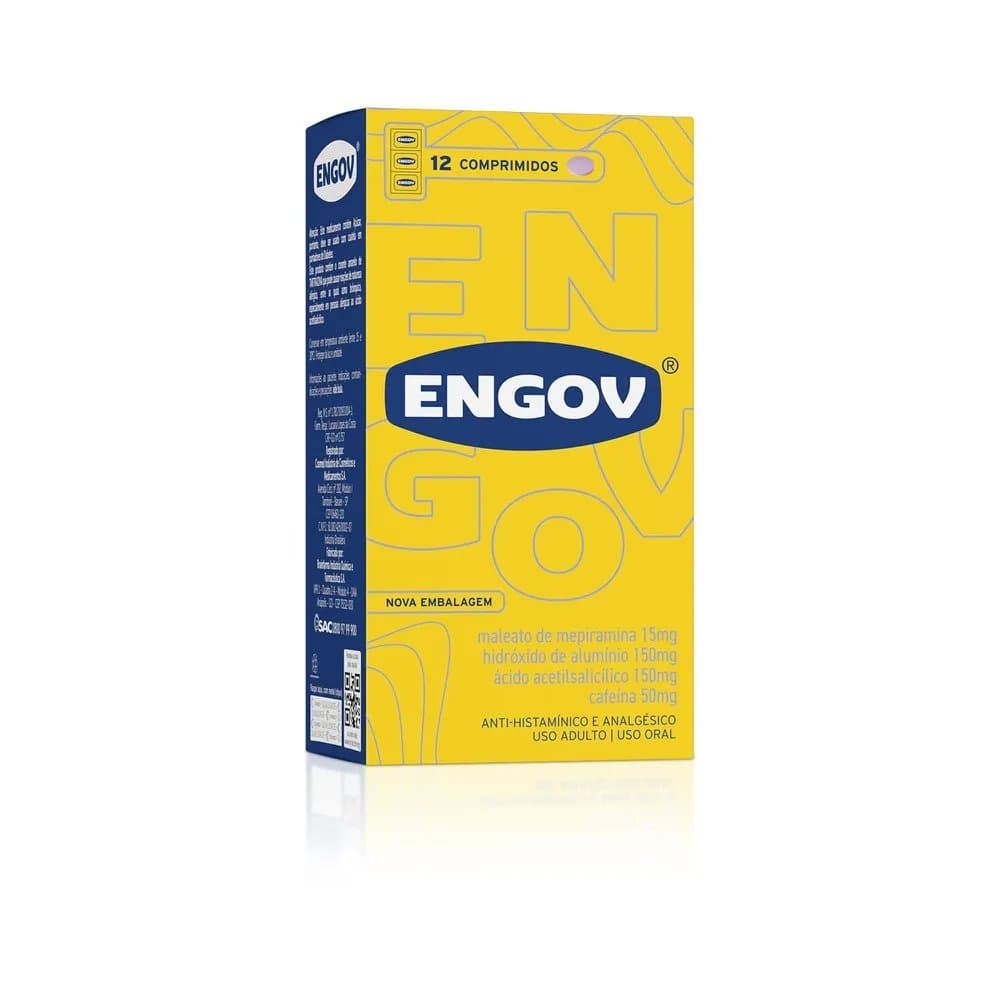 Engov 15mg + 150mg + 150mg + 50mg 12 Comprimidos