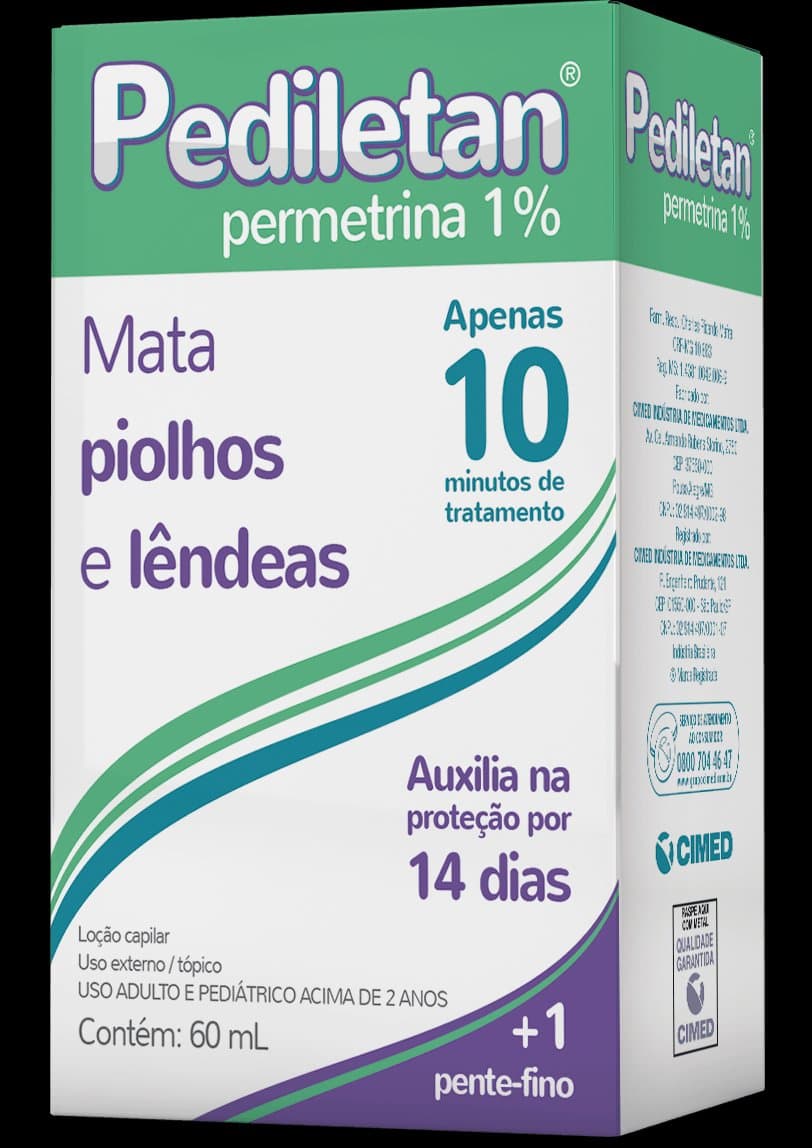 Pediletan 10mg/ml Loção Tópica 60ml + Pente Fino