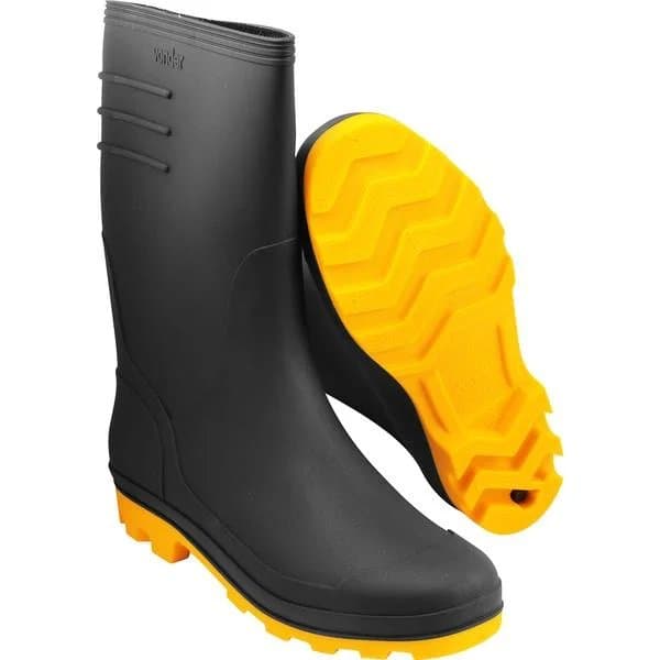 Bota de Pvc Preta com Solado Amarelo Cano Médio com Forro 39 VONDER-7079390000