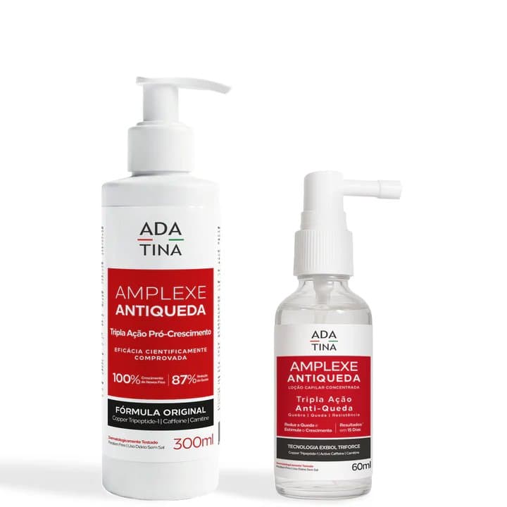 Kit Shampoo e Loção Antiqueda Profissional – Tripla Ação para Queda e Crescimento dos Fios