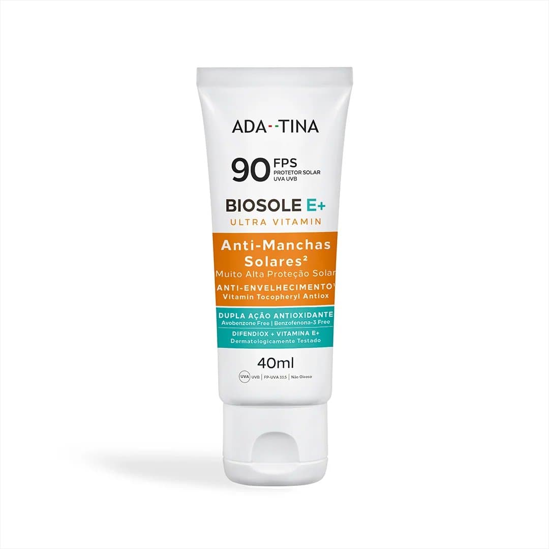 Protetor Solar Facial 12HS Bloqueador de Manchas Claras e Escuras FPS 90 - Biosole E+ Ultra Vitamin FPS 90 40ml