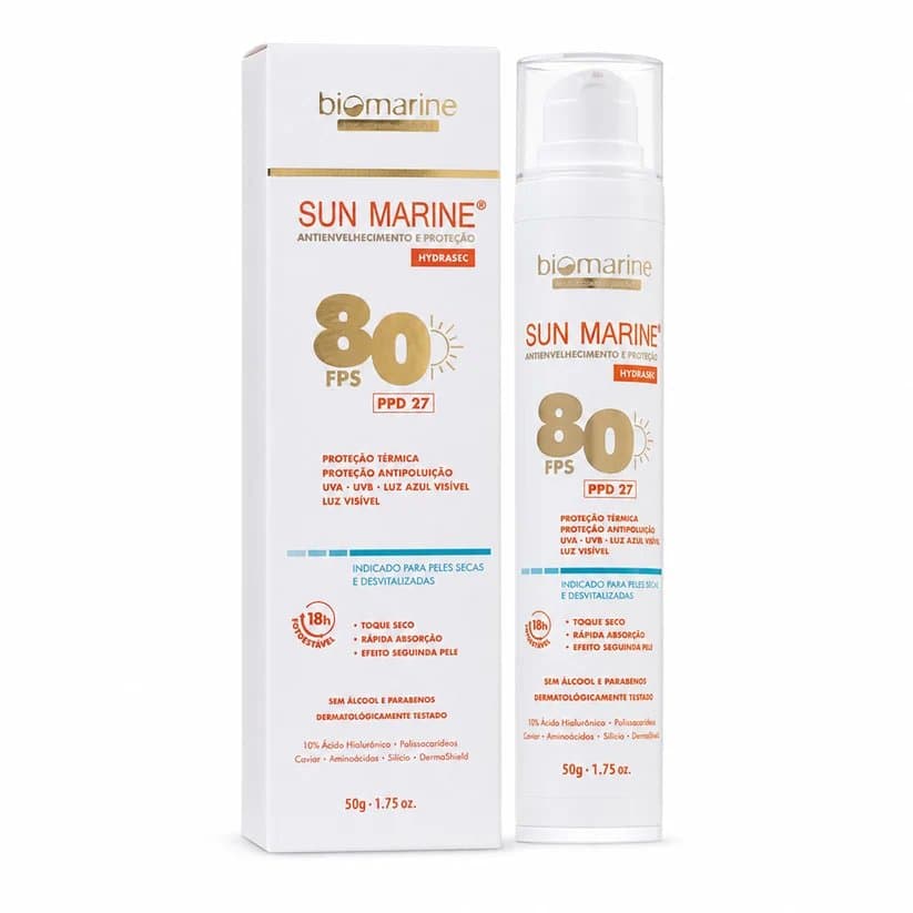 Protetor Solar Facial Sun Marine FPS 80 50g