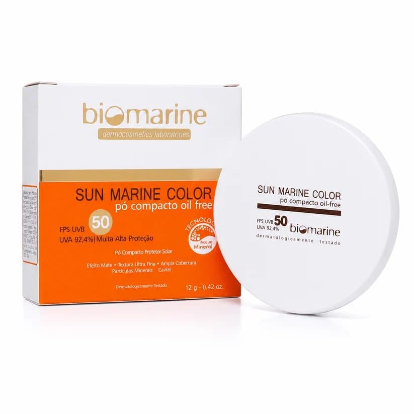 Sun Marine Color FPS 50 Pó Compacto Oil Free Biomarine - 12g