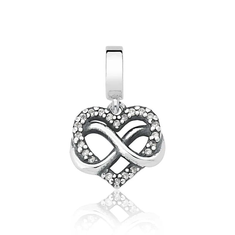 Berloque Coração Infinito Zircônia Cristal